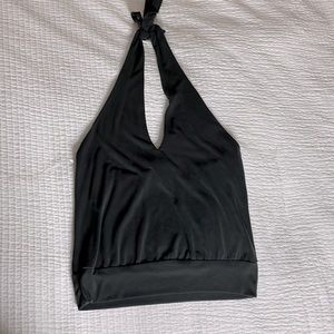 NWT Black Veronica M Halter Top